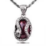 925 Silver Serpent Gemstone Pendant